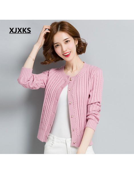 Cardigans 2018 spring and autumn new cashmere cardigan fashion solid color round neck single breasted short womens cardigan -...