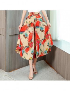 Pants & Capris Wide Leg Pants Women Summer 2019 casual print Streetwear High Waist Pants Casual Floral beach Trousers - Color...