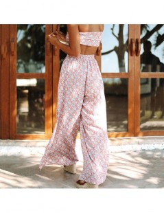 Women's Sets Hot Summer Fashion Sexy Women's Sets Beach Split Pants Wrap Top Womens Suit Two Piece Set Top And Pants Floral 2...