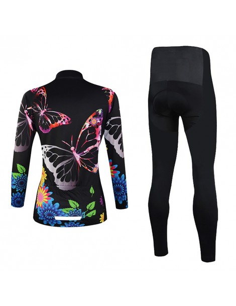 Women's Sets Women Quick Dry Sportswear Summer Team Clothing Outdoor Butterfly Printed Road Cycling Jersey Suit Mountain Bike...