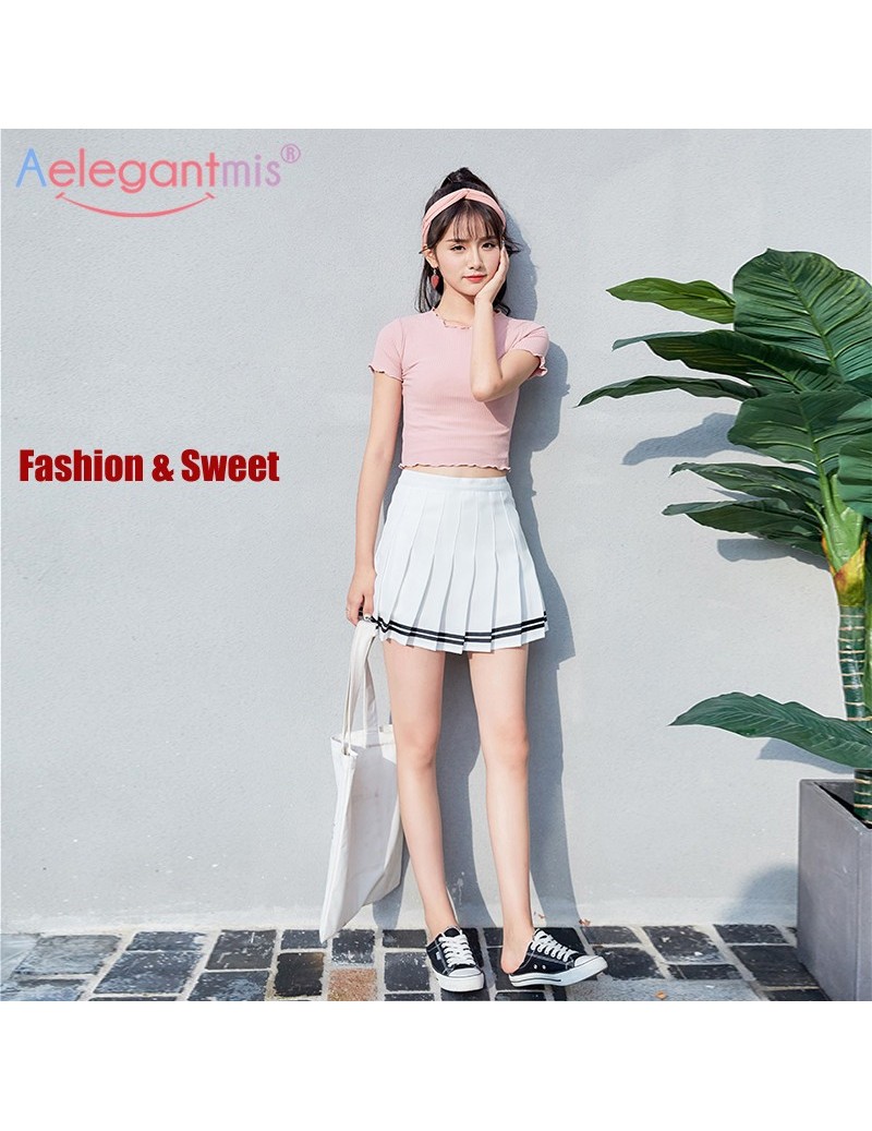 Sweet Pleated Skirt Women Preppy Style Mini High Waist Skirt Girls Vintage Black White Cute 4638