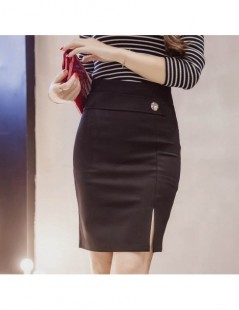 Skirts Plus Size Women Skirts High Waist Fashion Pencil Skirt Casual Bodycon Skirt Elegant Formal Stretch Fabrics Red Black -...