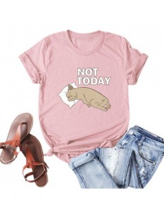 T-Shirts 100% Cotton T-shirt Women 5XL Plus Size Summer Funny T-shirt Cute Dog NOT TODAY Print Short Sleeves O Neck Cool Tees...