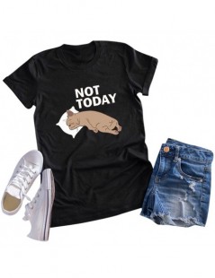 T-Shirts 100% Cotton T-shirt Women 5XL Plus Size Summer Funny T-shirt Cute Dog NOT TODAY Print Short Sleeves O Neck Cool Tees...