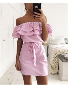 Dresses S-3XL Women Dresses Striped Slim Dress Ruffle Collar 2019 New Bandage Sundress Casual Sexy Bodycon Summer Dress Vesti...