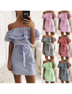 Dresses S-3XL Women Dresses Striped Slim Dress Ruffle Collar 2019 New Bandage Sundress Casual Sexy Bodycon Summer Dress Vesti...