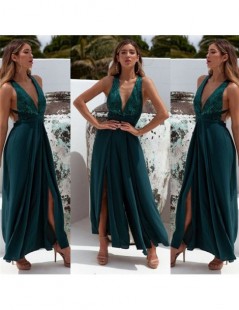 Jumpsuits Newest Women Deep V Neck Jumpsuit Ladies V-neck Sleeveless Playsuit Casual Party Loose Wide Leg Romper - Green - 4L...