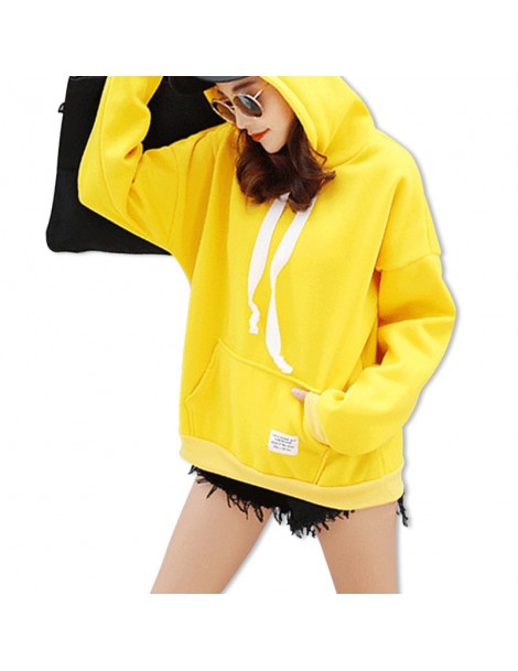 Hoodies & Sweatshirts Cute Women's Hoodies Pullover Jumper Hooded Long-sleeved Sweatshirts Tops New Solid Color Maiden Style ...