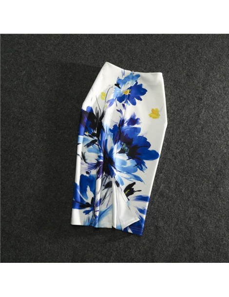 Skirts Spring Fashion pencil Skirt 2XL Size Women Office Lady Bracelet Skirts Geometric Print Slim Elasticity Bodycon Knee Le...