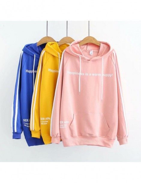 Hoodies & Sweatshirts Autumn new loose raglan sleeve print hoody - pink - 484140993594-2 $26.71