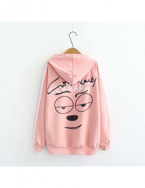 Hoodies & Sweatshirts Autumn new loose raglan sleeve print hoody - pink - 484140993594-2 $26.71