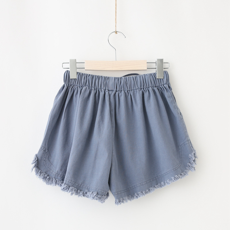 Basic Frayed Cotton Shorts Women Solid Wide Leg Shorts Summer Casual ...