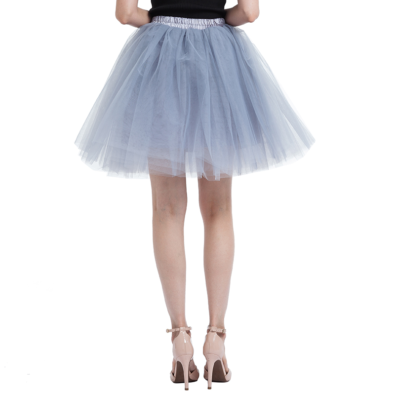 7Layered 50cm Tulle Skirts Womens 2Adult Tulle Skirt Elastic High Waist ...