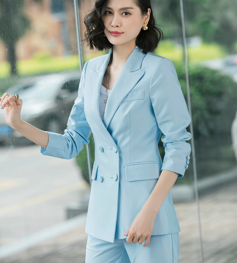 Elegant Long ladies blazer with buttons Women Solid Jacket of high ...