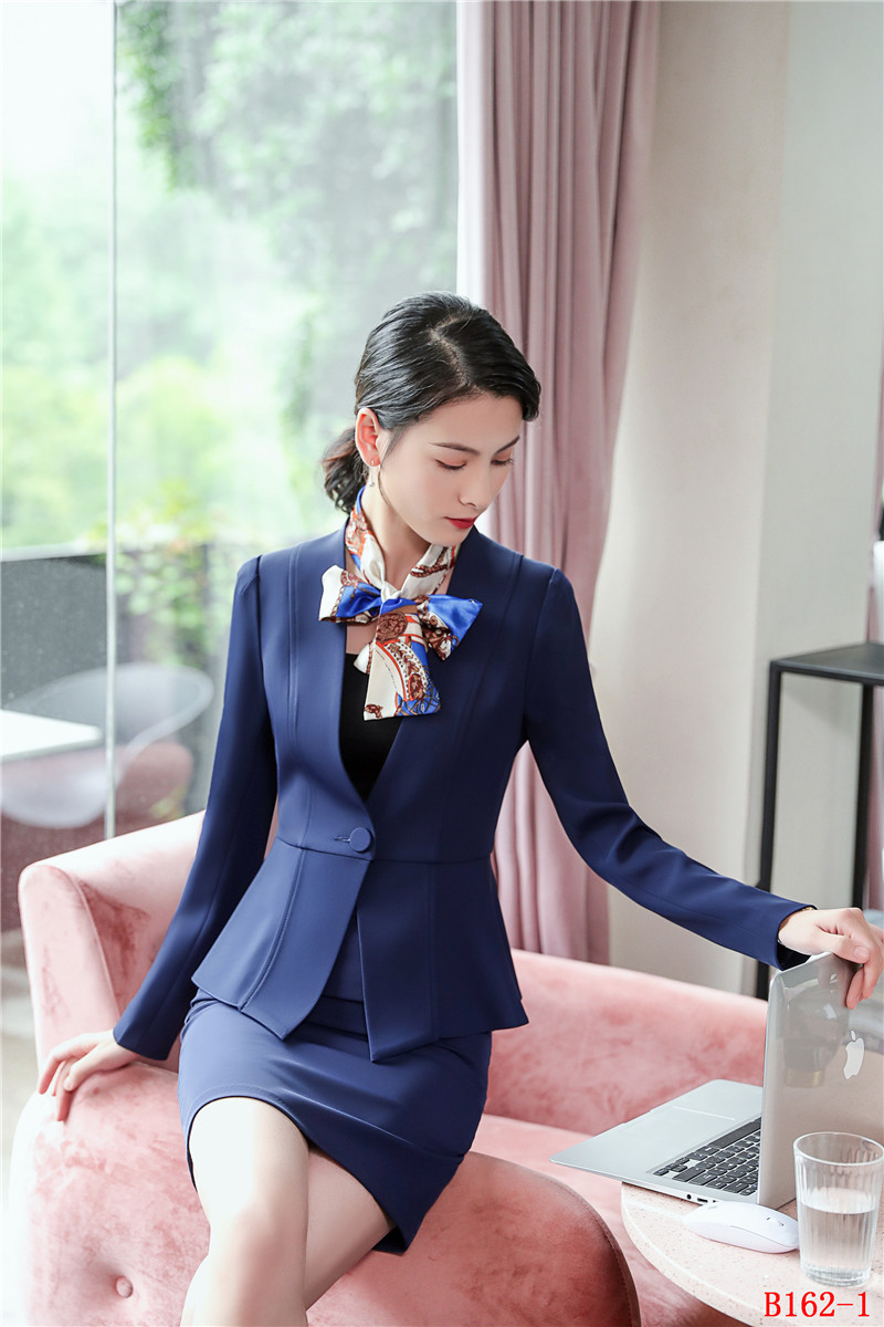 Fashion Apricot Blazer Women Business Suits with Skirt and Jacket Sets ...